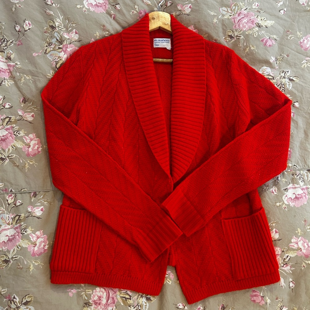 Vintage Sears Orlon Acrylic Open Front Sweater